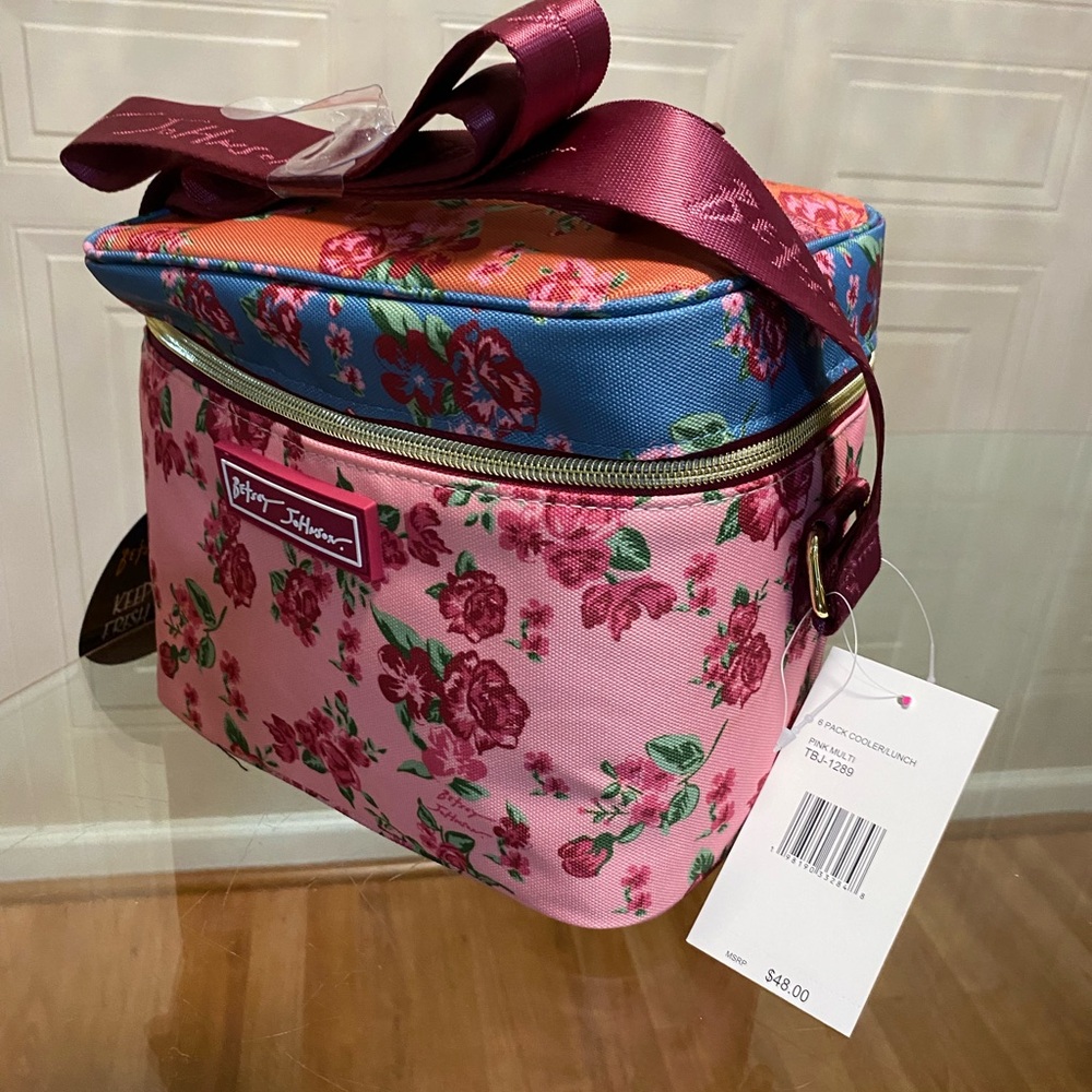 BETSEY JOHNSON Insulated Lunch Box Tote Cooler Bag Multicolor Floral - Picture 4 of 5